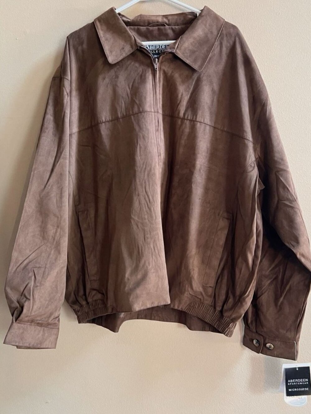 Vintage Aberdeen Collection Microsuede Jacket XXL Brown NWT Y2K Bomber 4552
